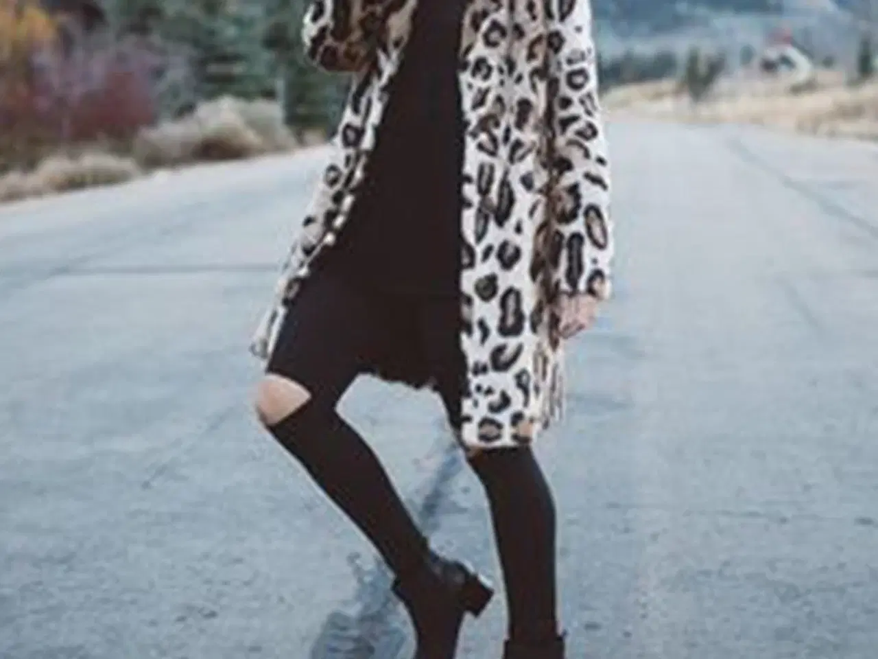 Billede 3 - frakke(cardigan) i Leopard print...  i  large.