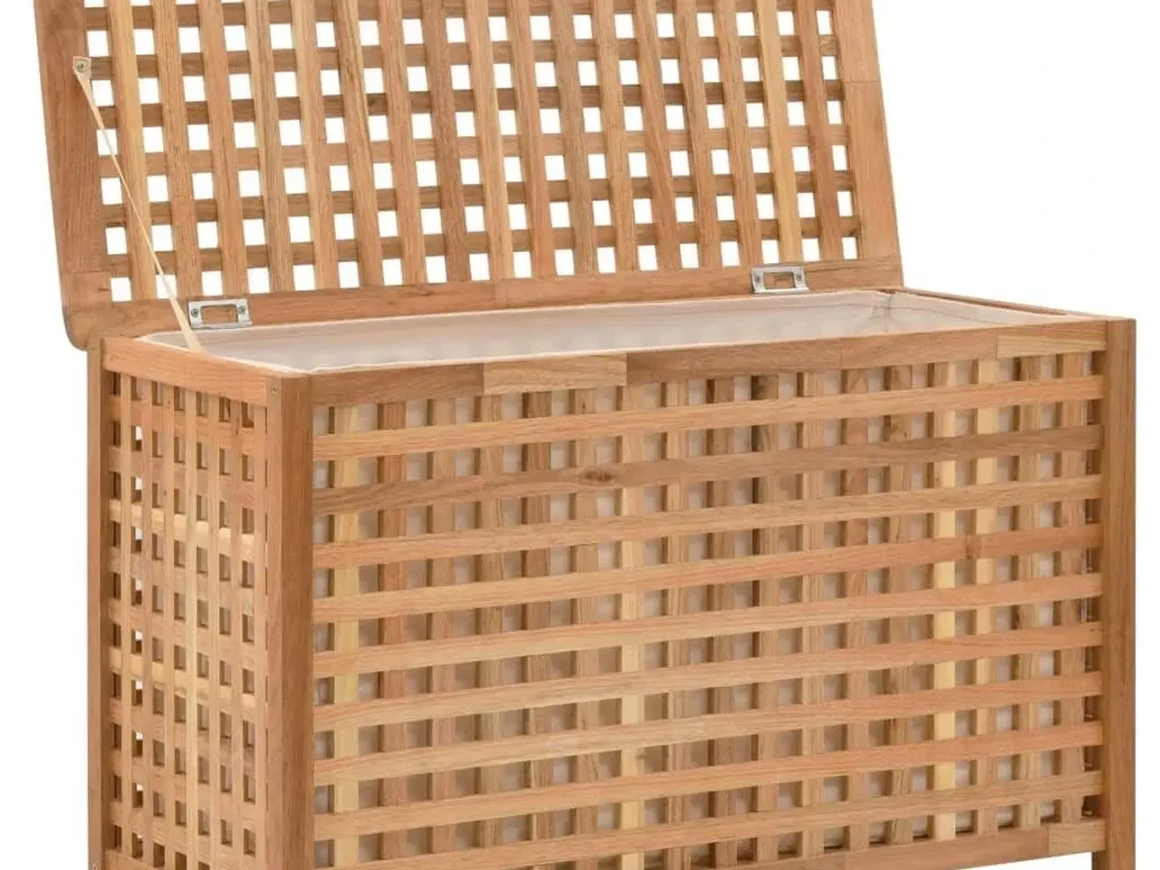 Billede 2 - Vasketøjskurv 77,5 x 37,5 x 46,5 cm massivt valnøddetræ
