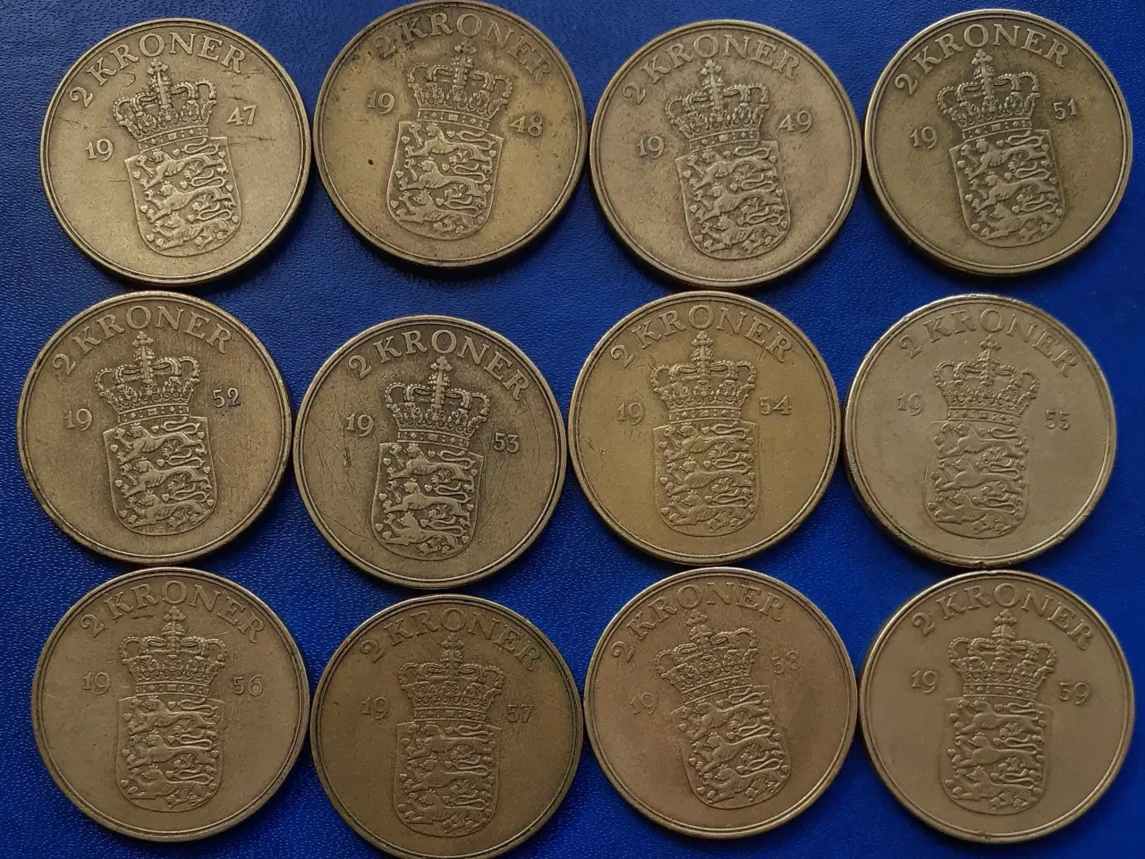 Billede 1 - 2 kr. komplet Fre. IX, fra 1947 til 1959