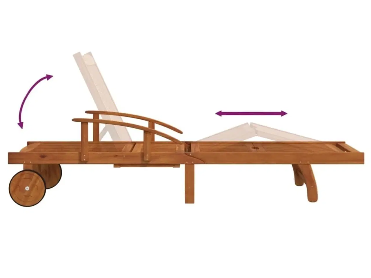 Billede 6 - Liggestole 2 stk. med bord massivt akacietræ