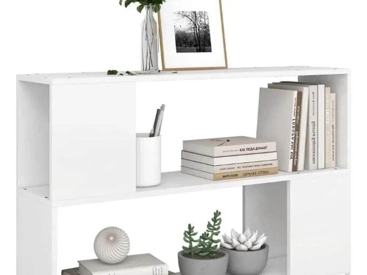 Billede 6 - Bogreol 100x24x63 cm konstrueret træ hvid