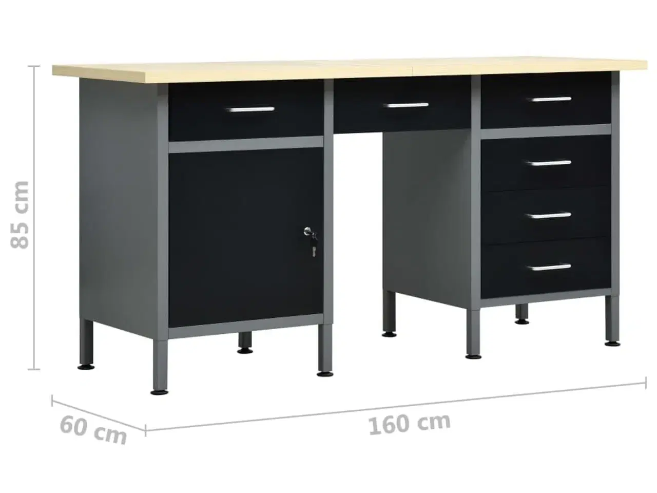 Billede 9 - Arbejdsbord 120x60x85 cm stål sort