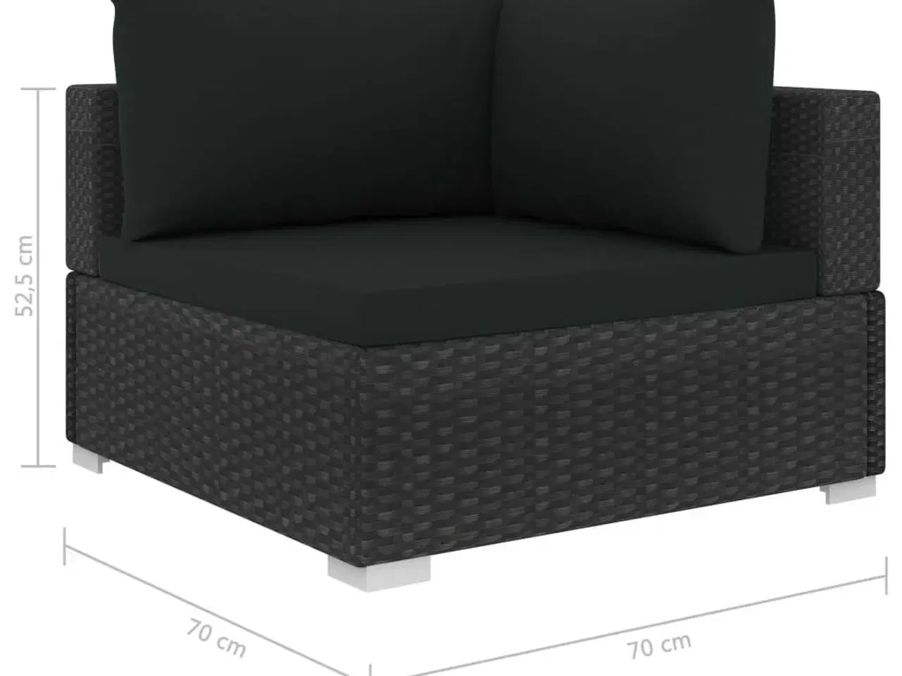Billede 8 - Haveloungesæt 4 dele med hynder polyrattan sort