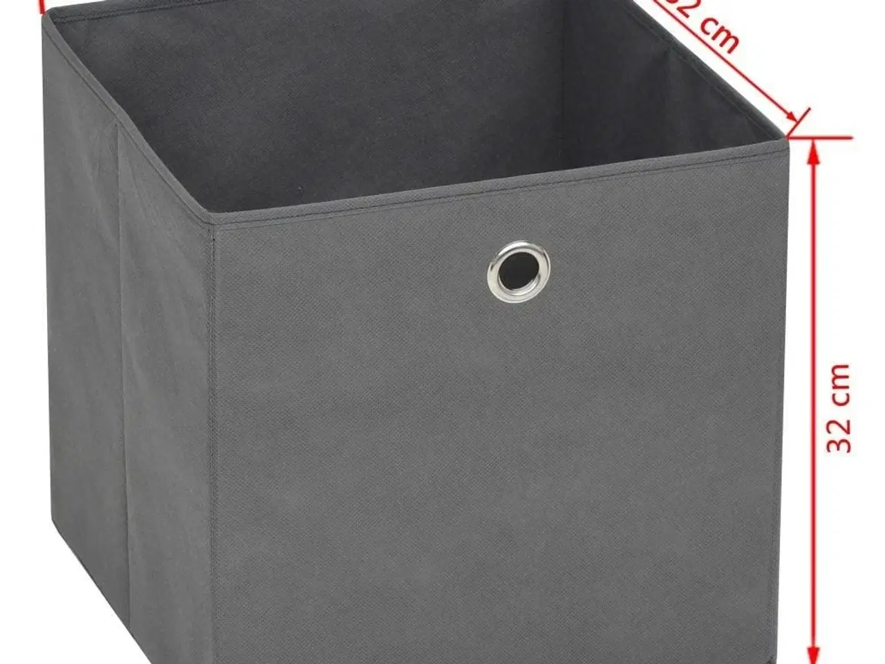 Billede 7 - Opbevaringskasser 10 stk. ikke-vævet stof 32x32x32 cm grå