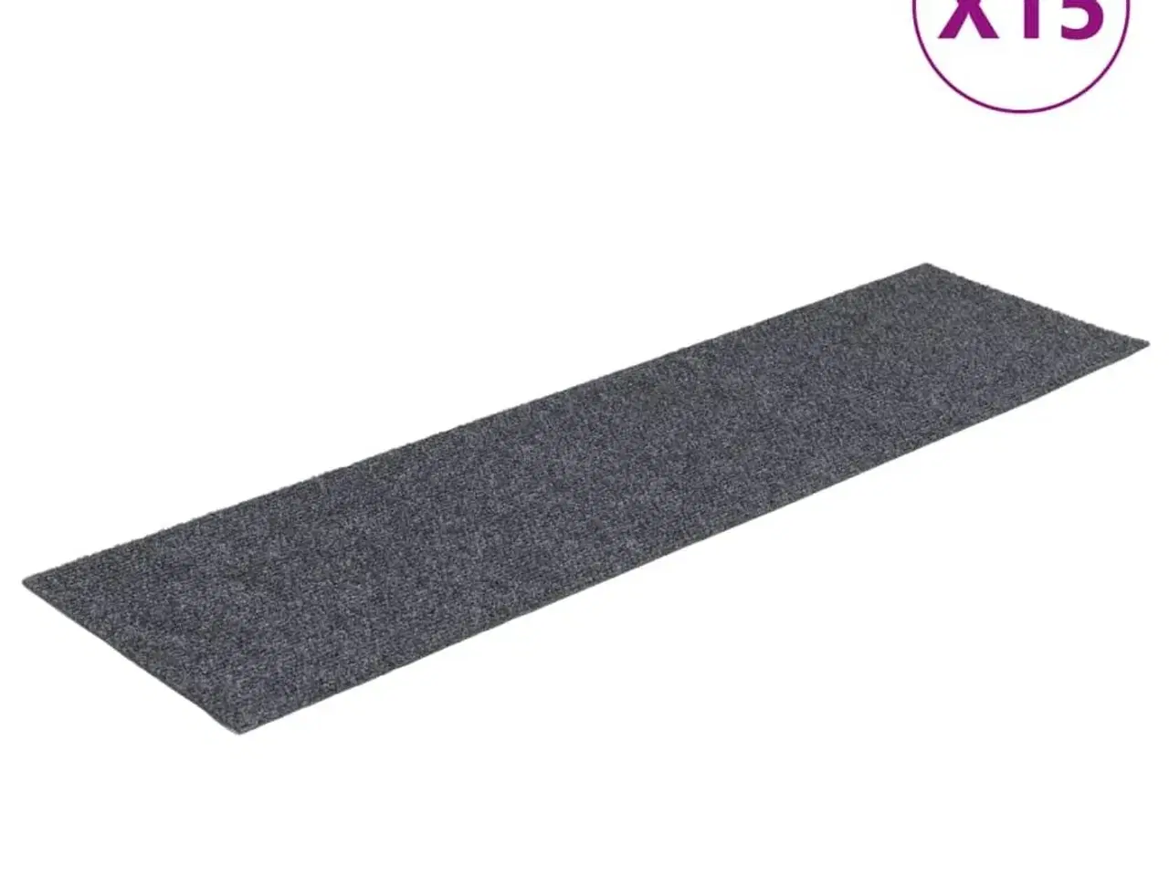 Billede 2 - Selvklæbende trappemåtter 15 stk. 76x20 cm rektangulær lysegrå