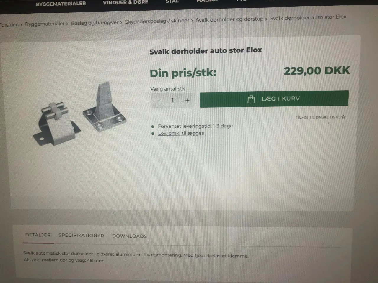 Billede 1 - Dørholder