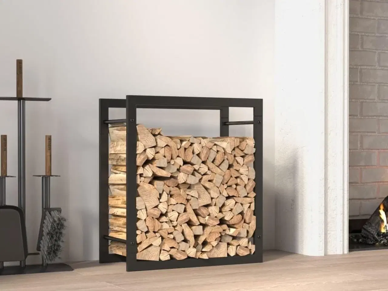 Billede 1 - Brændestativ 50x28x56 cm stål matsort