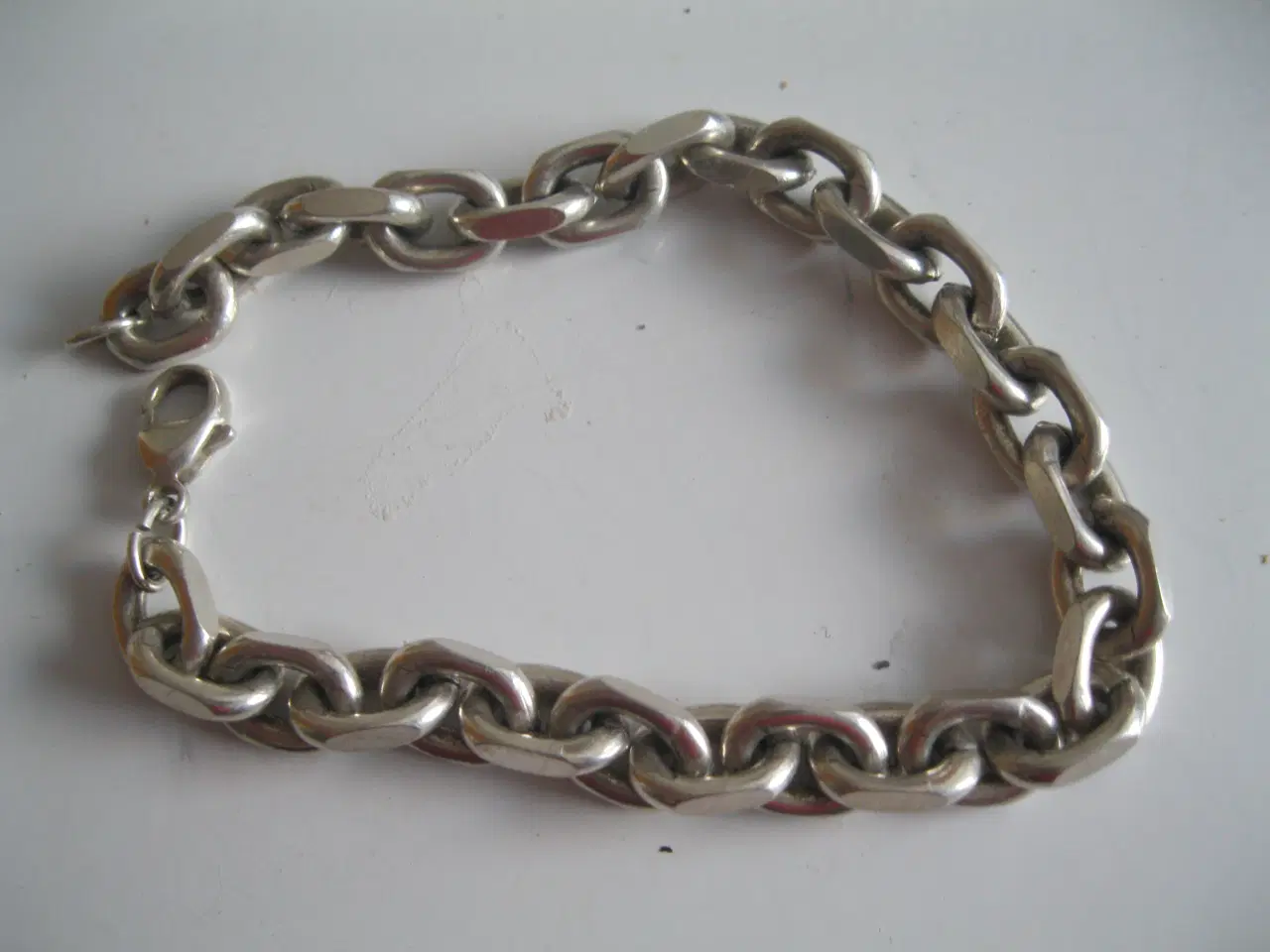Billede 1 - Armbånd facet anker 20 cm. Sterling sølv