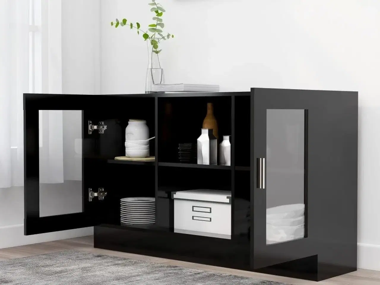 Billede 3 - Skænk 120x30,5x70 cm konstrueret træ sort