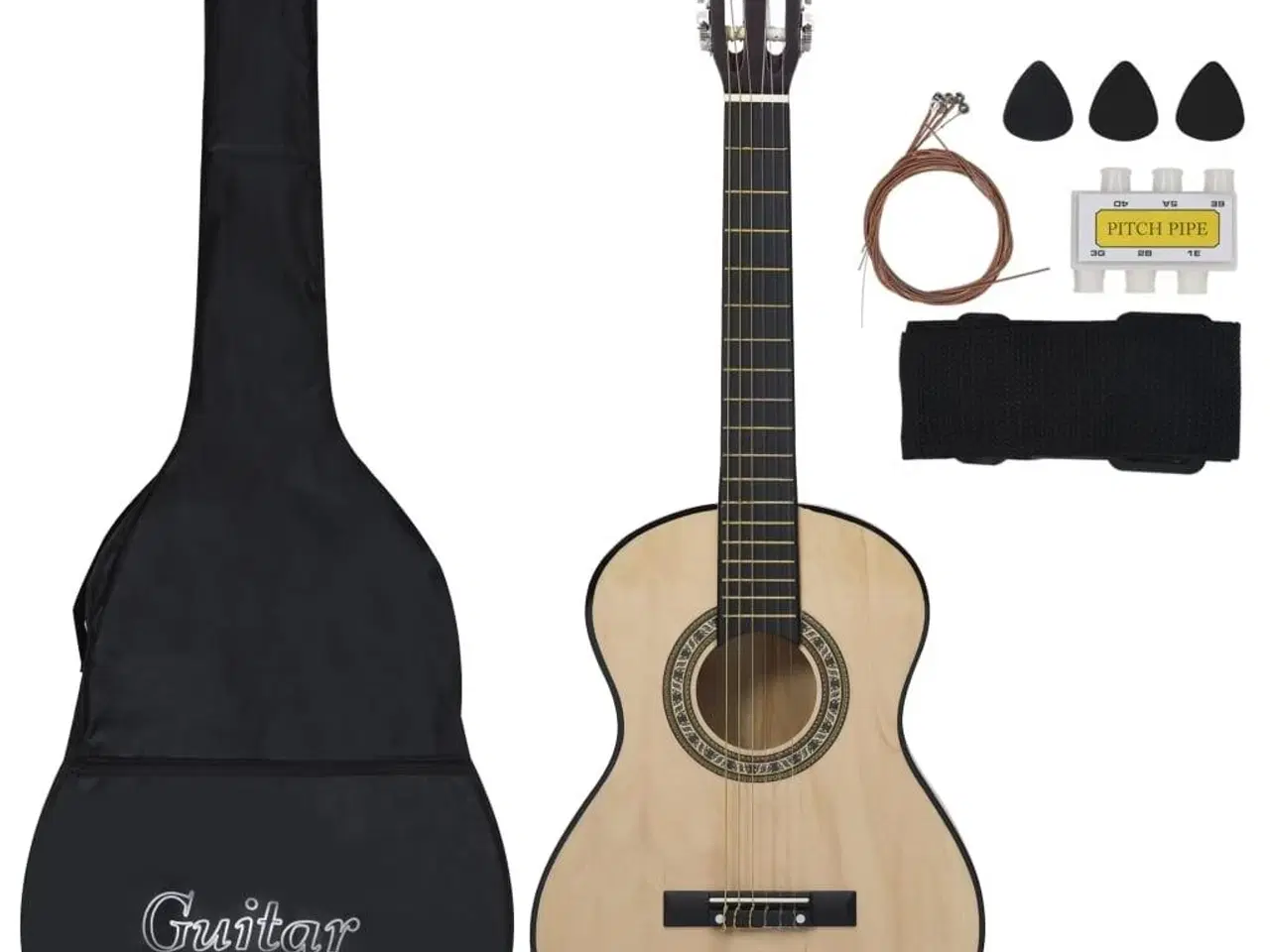 Billede 1 - Klassisk guitarsæt til børn og begyndere 8 dele 1/2 34"