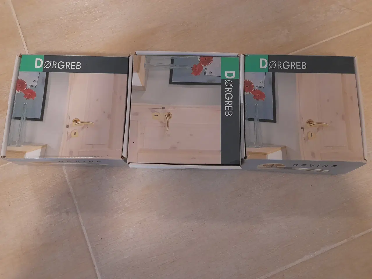 Billede 2 - Dørgreb i messing/blank