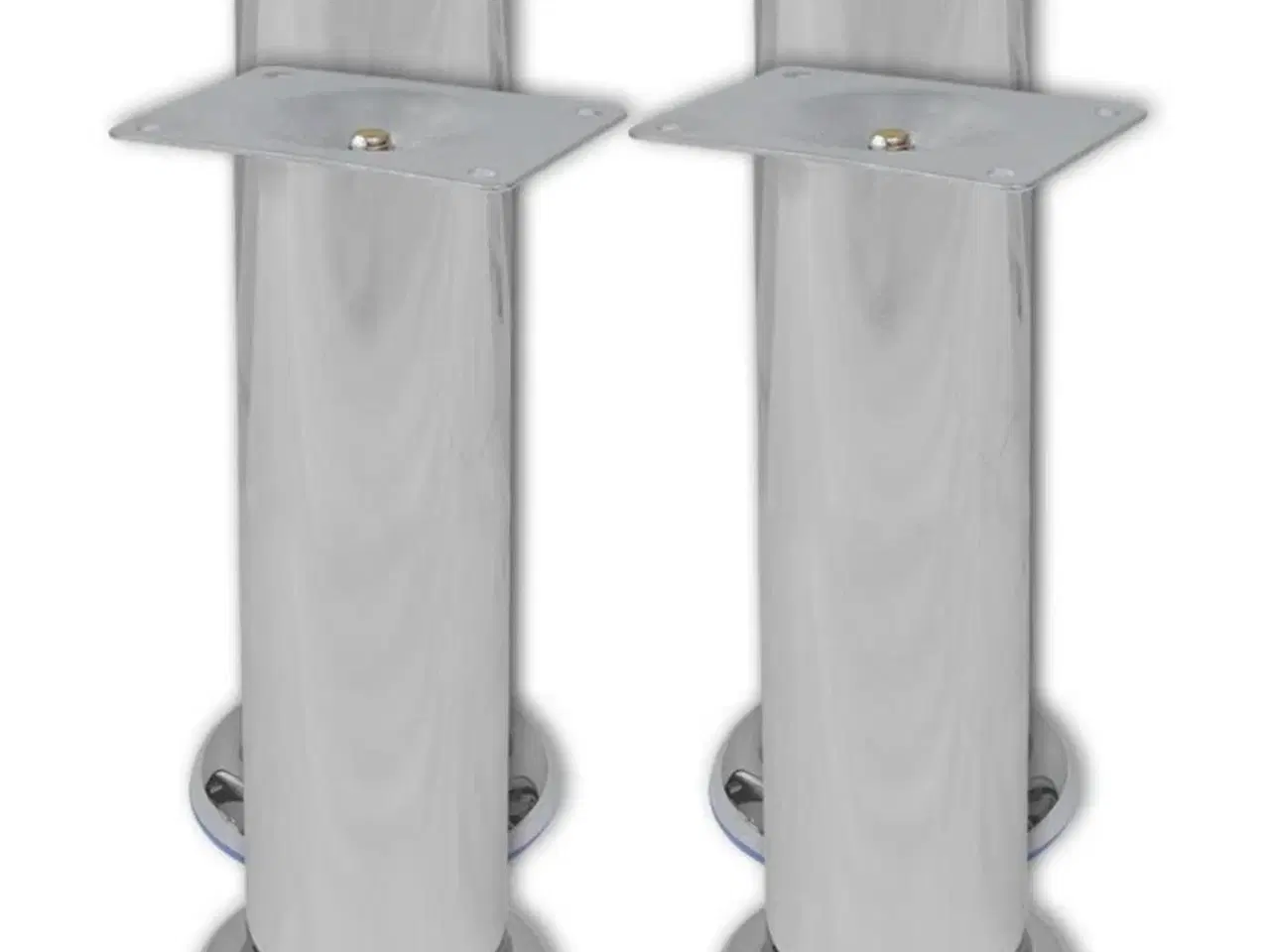 Billede 1 - 4 runde sofaben i krom 180 mm