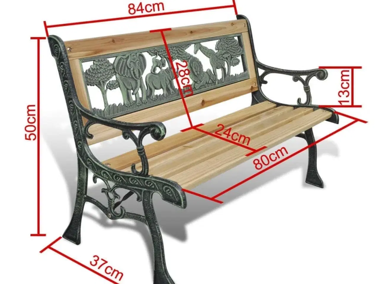 Billede 5 - Havebænk til børn 84 cm træ