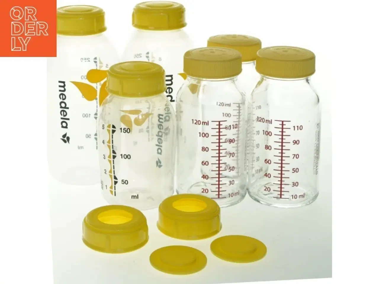 Billede 1 - Medela modermælkflasker i glas med låg (str. 120 ml., 150 ml. 250 ml)