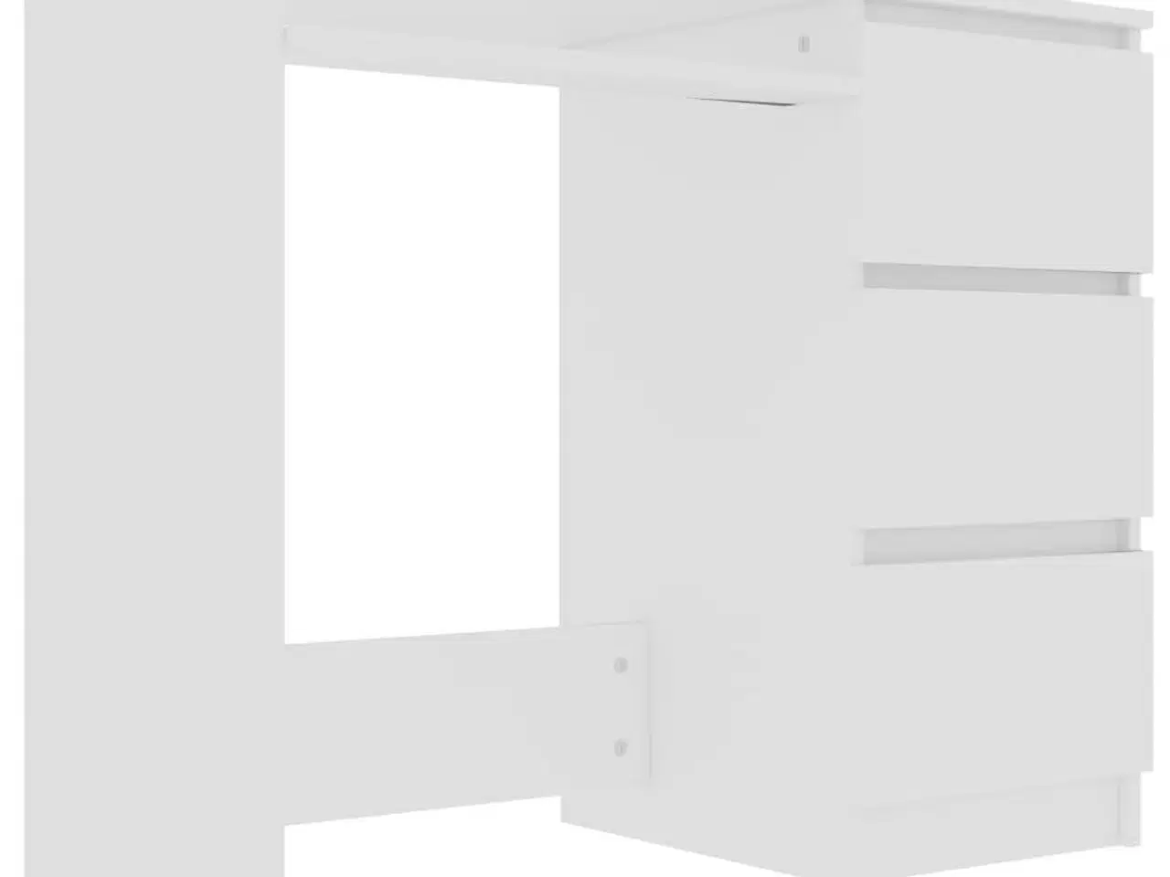Billede 2 - Skrivebord 90x45x76 cm konstrueret træ hvid