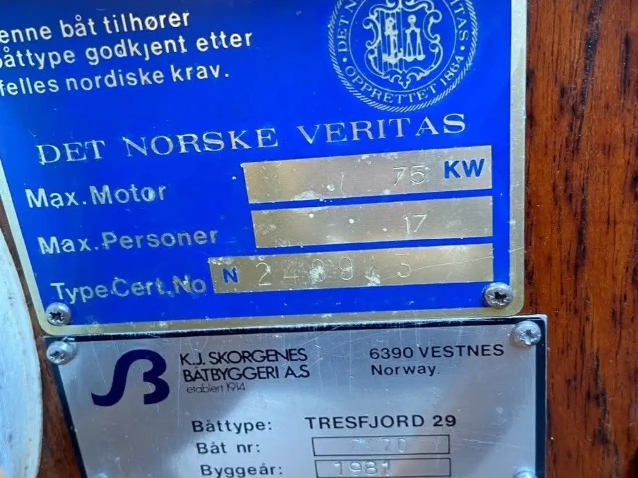 Billede 4 - Tresfjord 29 med ny motor 