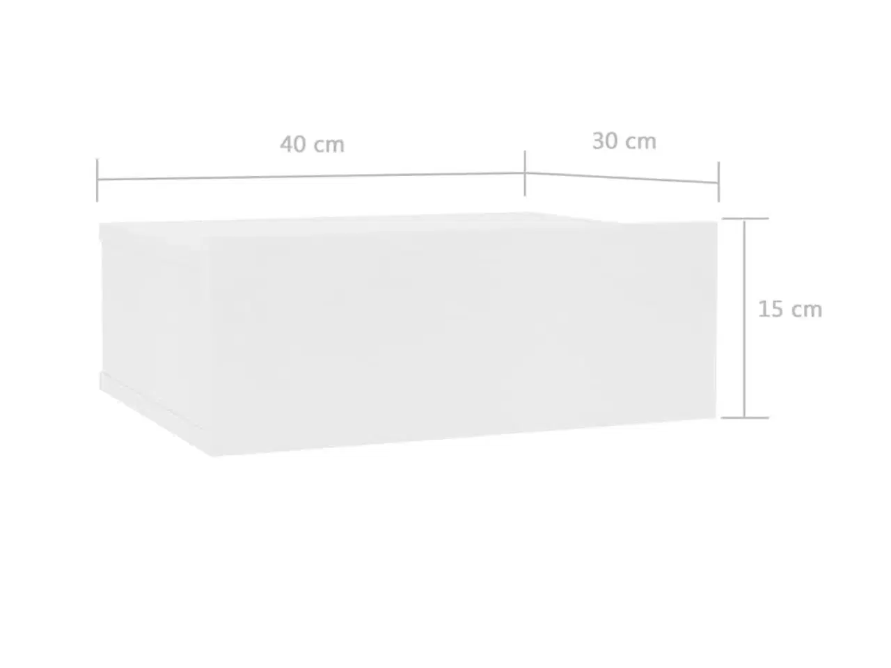 Billede 7 - Svævende natborde 2 stk. 40 x 30 x 15 cm konstrueret træ hvid