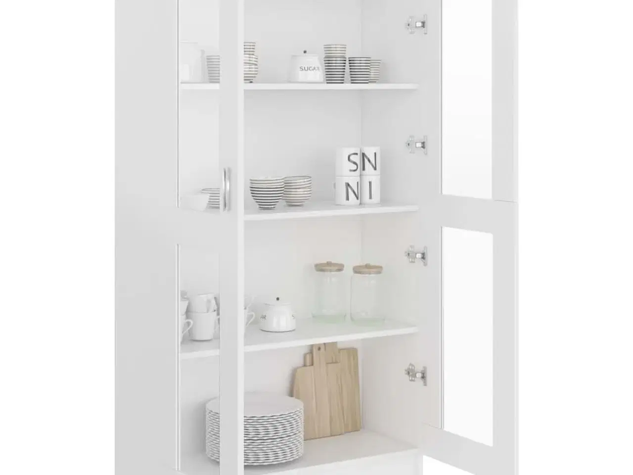 Billede 4 - Vitrineskab 82,5x30,5x150 cm konstrueret træ hvid
