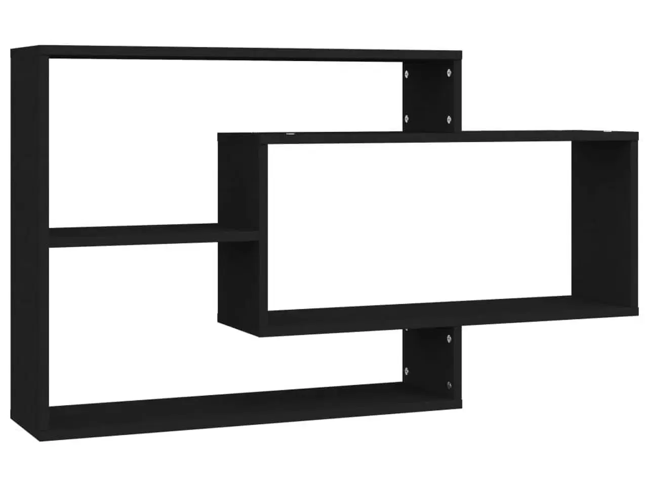 Billede 2 - Væghylder 104x20x58,5 cm konstrueret træ sort