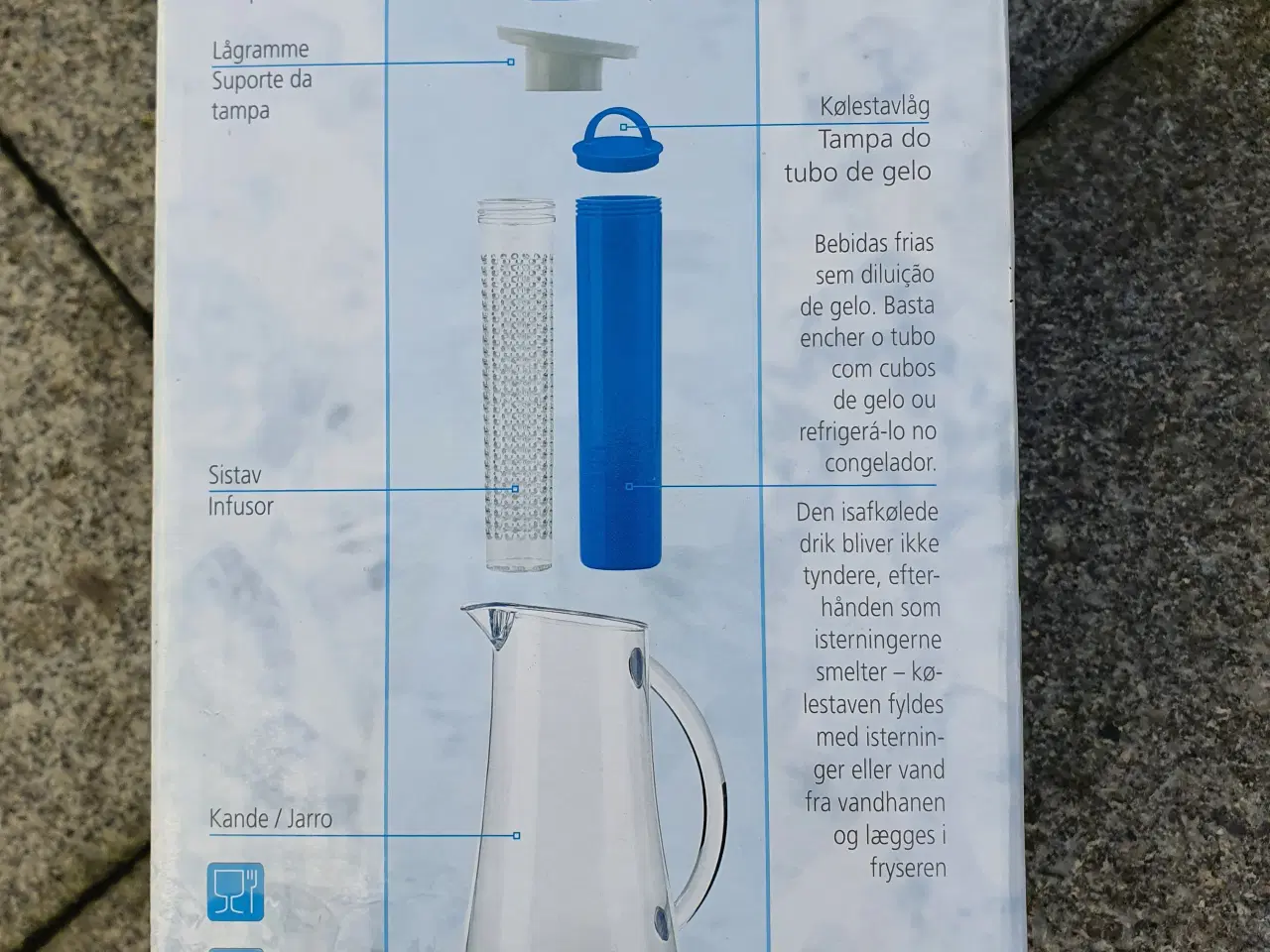 Billede 3 - Saft kande med frugt og is holder