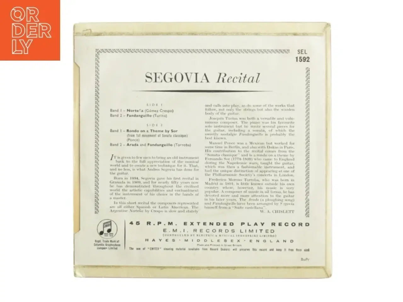 Billede 4 - Segovia Recital Vinylplade (str. 18 cm)