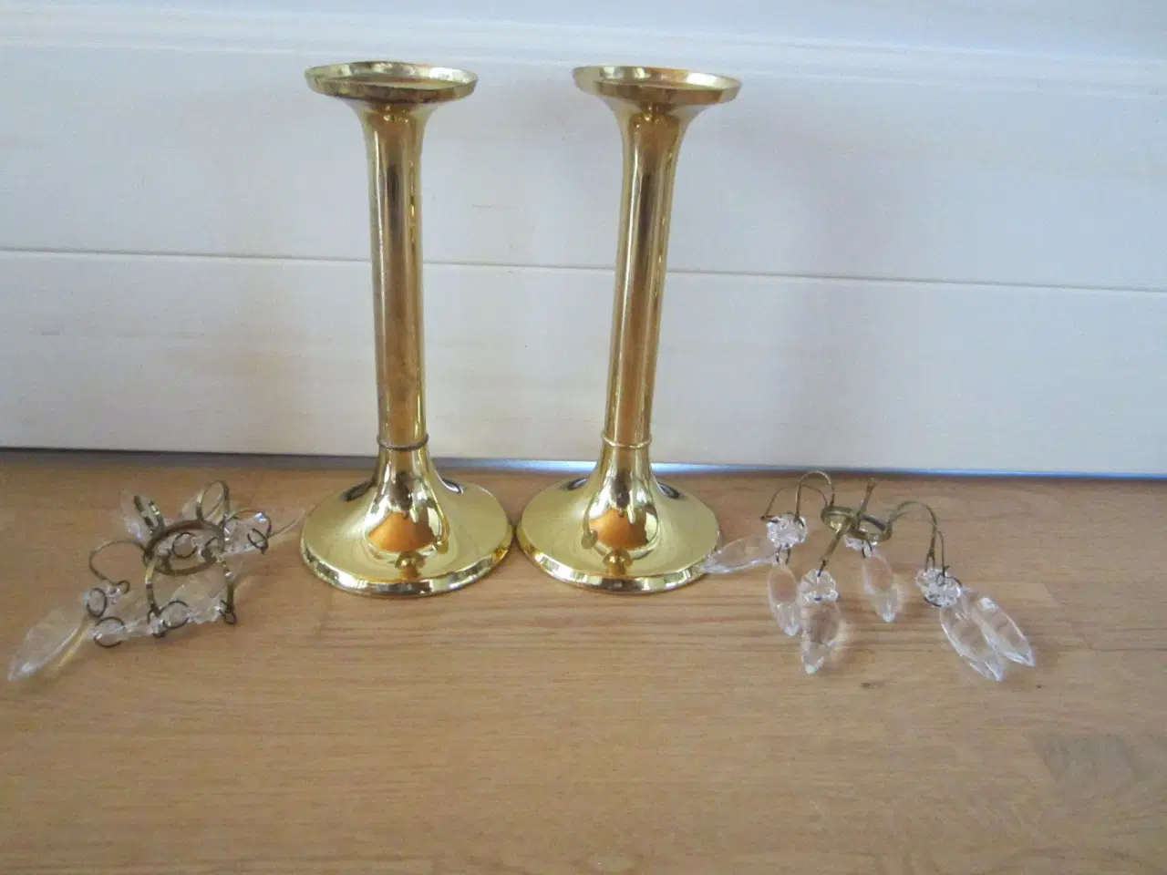 Billede 4 - Flotte Harnisch guldbelag stager m prismer samlet