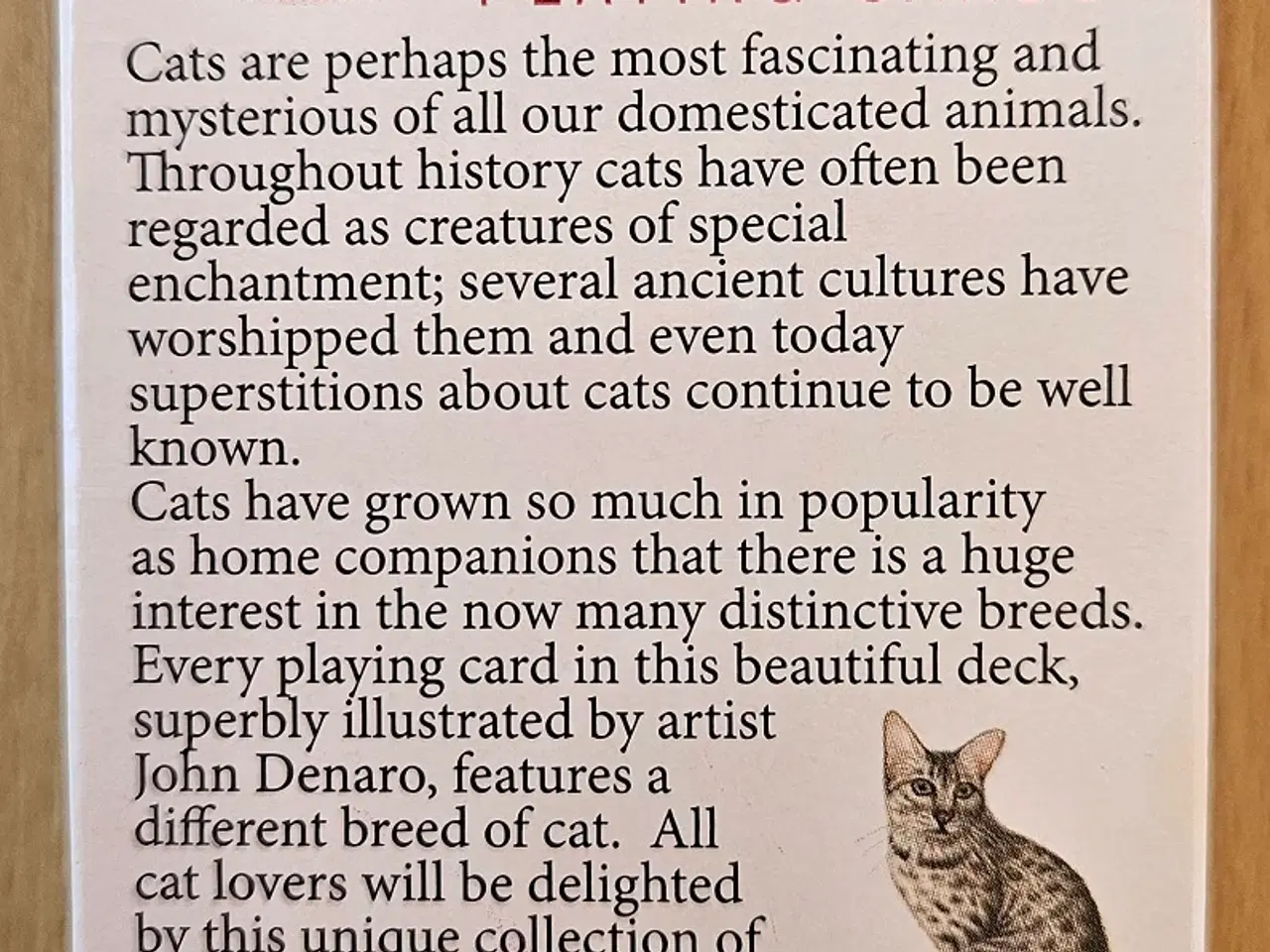 Billede 2 - Spillekort, Cats of the World, nyt sæt