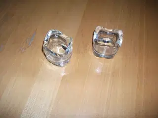 Glas lysestager 2 stk. 