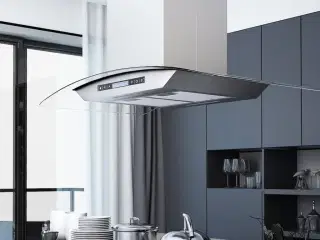 Ø-emhætte 90 cm LCD-display touchsensor 756 m³/t. LED