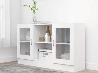 Vitrineskab 120x30,5x70 cm spånplade hvid
