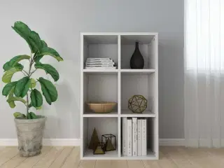 Bogreol/skænk 66x30x98 cm konstrueret træ hvid