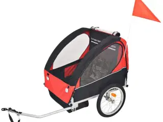 Cykelanhænger 30 kg rød og sort
