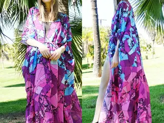 kimino.chiffon.multifarv.m.mosaik Print- One size