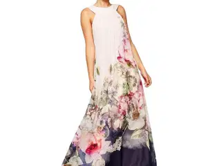 Maxi kjole.gulvlang.m. blomster.Udført i Chiffon. 