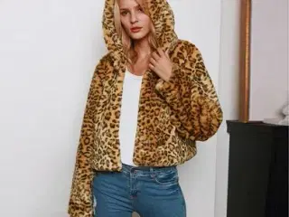 Annorak- M.leopardprint-.M. hætte.Str:Medium