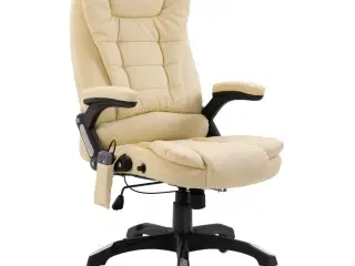Kontorstol med massagefunktion polyester cremefarvet