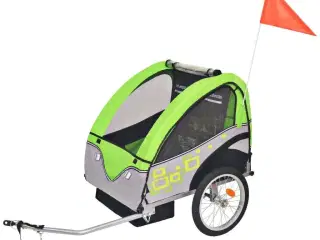 Cykelanhænger 30 kg grå og grøn