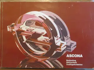 Opel Ascona, C model. - Instruktionsbog - 1981