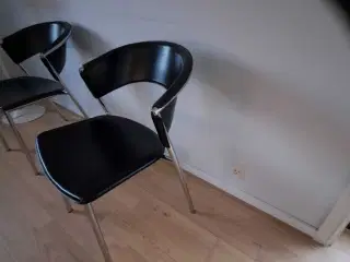 Spisebords stole læder kromstel Italienske