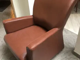 Lænestol brun læder