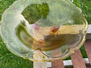 Glasskål i ravgul farve