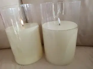 2 STORE LEDLYS 25 CM HØJE & 15 CM I DIAM