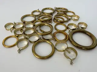 Lot vintage/retro gardinringe / ophæng i messing.