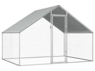 Udendørs hønsebur 2,75x2x1,92 m galvaniseret stål