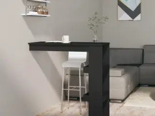 Vægmonteret barbord 102x45x103,5 cm konstrueret træ sort