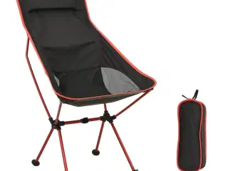 Foldbar campingstol PVC og aluminium sort