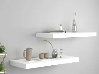 Væghylder 2 stk. 60x23,5x3,8 cm MDF hvid