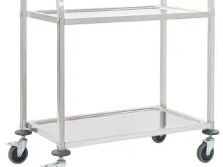 Køkkenvogn med 2 hylder 95x45x83,5 cm rustfrit stål