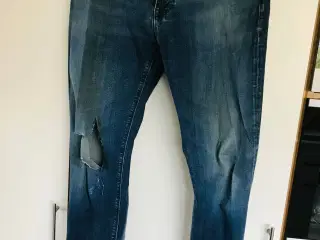 Bukser, Boss, str. 35, Blå, Cowboy, Slidt
