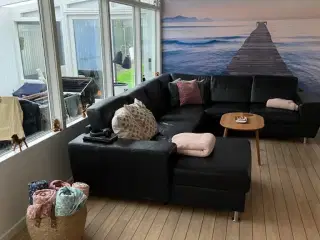 Sort læder Sofa